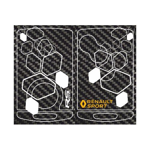 Sticker Clé RENAULT SPORT 4 boutons CARBONE losange blanc RENAULT