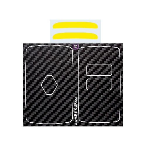 Sticker Clé RENAULT SPORT 2 boutons look carbone RENAULT