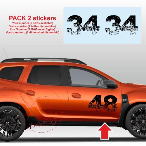 2 sticker Numéro de course pour DACIA Duster DACIA