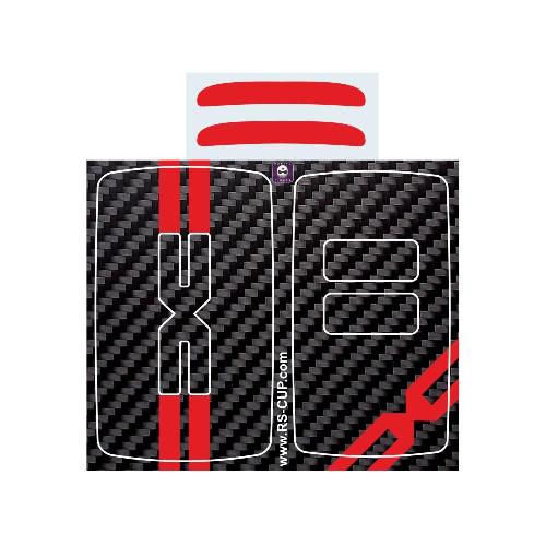 DACIA EXTREME Aufkleber für 2 Tasten Schlüssel Carbon-Look und rot New design DACIA 2023